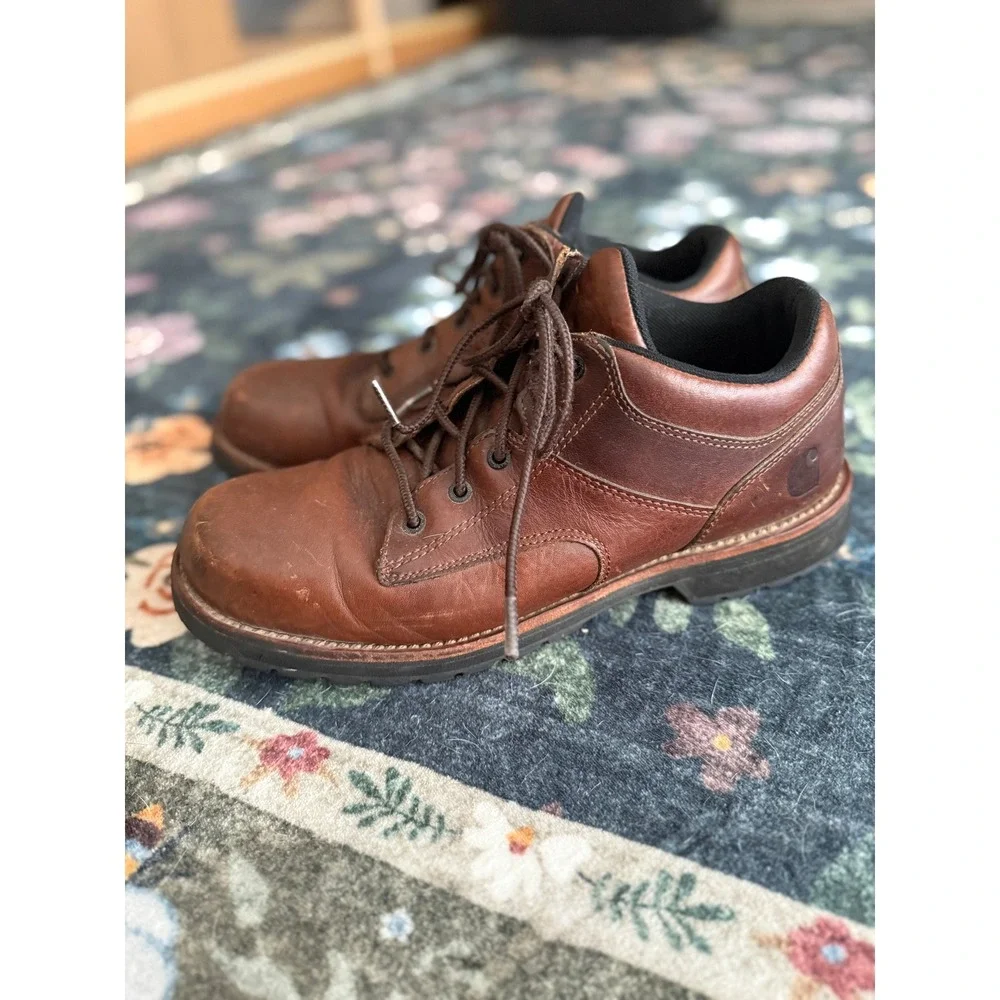 Carhartt Mens Brown Leather Work Boots EH Slip Resistant Stock No 3601 Size 11 D